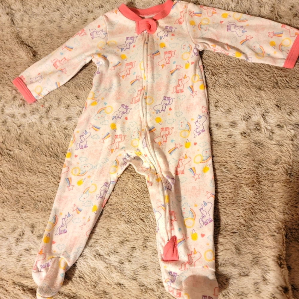 Unicorn zip up pajamas!